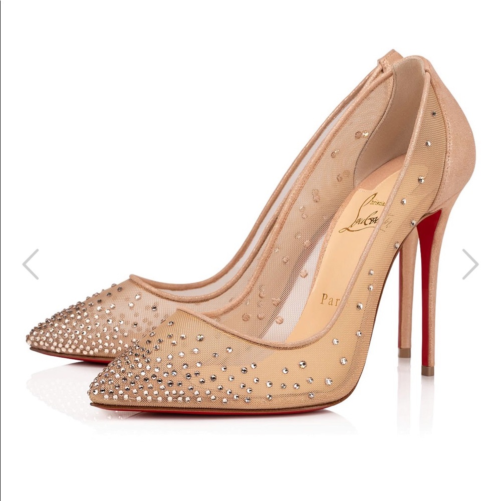 SOLD-NWT-Christian Louboutin-Stunning Follies Strass-100MM-BRAND NEW!!